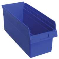 Store-Max Shelf Bins, 8-3/8" W x 8" H x 17-7/8" D, Blue, 56 lbs. Capacity Smart Ofis