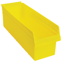 Store-Max Shelf Bins, 8-3/8" W x 8" H x 23-5/8" D, Yellow, 68 lbs. Capacity Smart Ofis