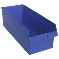 Store-Max Shelf Bins, 11-1/8" W x 8" H x 23-5/8" D, Blue, 68 lbs. Capacity Smart Ofis