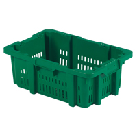 Food Handling Plastic Stack-N-Nest Container, 16" x 23.9" x 8.8", Green Smart Ofis