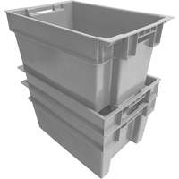 Stack & Nest Container, 16" W x 12" H x 24" D, Grey Smart Ofis