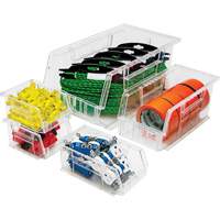 Crystal Clear Ultra Bins, 8-1/4" W x 7" H x 14-3/4" D, Clear Smart Ofis