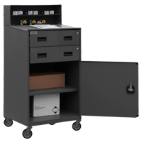 Shop Desk, 23" W x 20" D x 51" H, Grey Smart Ofis