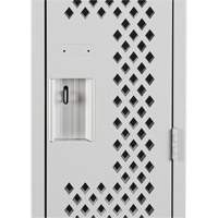 Clean Line Lockers, 2 -tier, 12" x 12" x 72", Steel, Grey, Rivet (Assembled), Perforated Smart Ofis