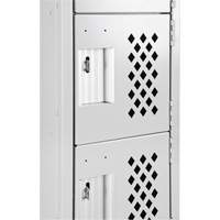 Assembled Clean Line Perforated Economy Lockers, 6 -tier, Bank of 4, 18" x 72" x 12", Steel Smart Ofis