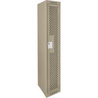 Clean Line Lockers, 12" x 12" x 72", Steel, Beige, Rivet (Assembled), Perforated Smart Ofis