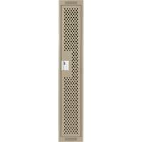 Clean Line Lockers, 12" x 12" x 72", Steel, Beige, Rivet (Assembled), Perforated Smart Ofis