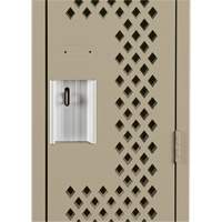 Clean Line Lockers, 12" x 12" x 72", Steel, Beige, Rivet (Assembled), Perforated Smart Ofis