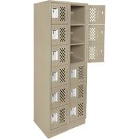Assembled Lockerettes Clean Line Perforated Economy Lockers, 6 -tier, Bank of 2, 18" x 72" x 12", Steel Smart Ofis