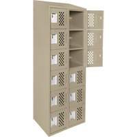 Clean-Line Perforated Lockerette, 6 -tier, Bank of 2, 15" x 72" x 12", Steel Smart Ofis