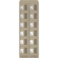 Assembled Lockerettes Clean Line Perforated Economy Lockers, 6 -tier, Bank of 2, 18" x 72" x 12", Steel Smart Ofis