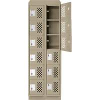 Assembled Lockerettes Clean Line Perforated Economy Lockers, 6 -tier, Bank of 2, 18" x 72" x 12", Steel Smart Ofis