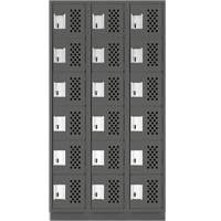 Assembled Lockerettes Clean Line Perforated Economy Lockers, 6 -tier, Bank of 3, 18" x 72" x 12", Steel Smart Ofis