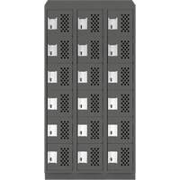 Assembled Lockerettes Clean Line Perforated Economy Lockers, 6 -tier, Bank of 3, 18" x 72" x 12", Steel Smart Ofis