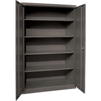 Deep Hi-Boy Storage Cabinet, Steel, 4 Shelves, 72" H x 36" W x 24" D, Charcoal Smart Ofis