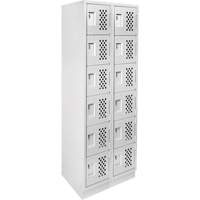 Assembled Lockerettes Clean Line Perforated Economy Lockers, 6 -tier, Bank of 2, 18" x 72" x 12", Steel Smart Ofis