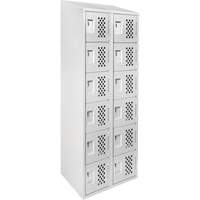 Clean-Line Perforated Lockerette, 6 -tier, Bank of 2, 15" x 72" x 12", Steel Smart Ofis