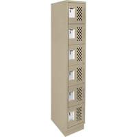 Assembled Lockerettes Clean Line Perforated Economy Lockers, 6 -tier, 18" x 72" x 12", Steel Smart Ofis