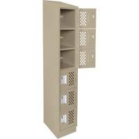 Assembled Lockerettes Clean Line Perforated Economy Lockers, 6 -tier, 18" x 72" x 12", Steel Smart Ofis