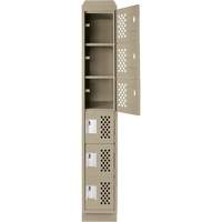 Assembled Lockerettes Clean Line Perforated Economy Lockers, 6 -tier, 18" x 72" x 12", Steel Smart Ofis