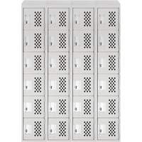 Assembled Clean Line Perforated Economy Lockers, 6 -tier, Bank of 4, 18" x 72" x 12", Steel Smart Ofis