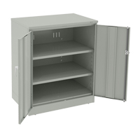 Deluxe Counter High Cabinet, Steel, 2 Shelves, 42" H x 36" W x 24" D, Light Grey Smart Ofis