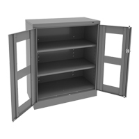 C-Thru Counter High Cabinet, Steel, 2 Shelves, 42" H x 36" W x 18" D Smart Ofis