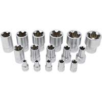 5-Point EPR Torx Socket Set, 16 Pieces, 1/4"/3/8"/1/2" Drive Size Smart Ofis