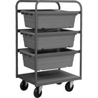 Mobile Tub Rack, Double-sided, 3 bins, 26" W x 18" D x 42" H Smart Ofis