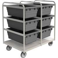 Mobile Tub Rack, Double-sided, 6 bins, 26" W x 36" D x 42" H Smart Ofis