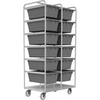 Mobile Tub Rack, Double-sided, 12 bins, 26" W x 36" D x 74" H Smart Ofis