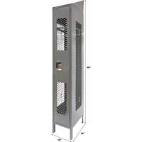 Vented Lockers, 12" x 18" x 88", Steel, Grey, Knocked Down, Perforated Smart Ofis