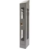 Vented Lockers, 12" x 18" x 88", Steel, Grey, Knocked Down, Perforated Smart Ofis