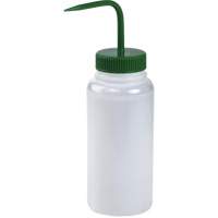 Wide-Mouth Polyethylene Wash Bottle with Green Polypropylene Cap Smart Ofis