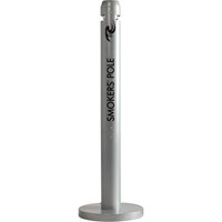 Smokers' Pole Cigarette Receptacle, Free-Standing, Aluminum, 41" Height Smart Ofis