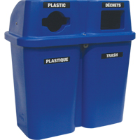 Recycling Containers Bullseye, Curbside, Plastic, 2 x 22 US gal. Smart Ofis