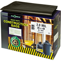 Contractor Liners, Strong, 30" W x 48" L, 2 mils, Black, 121.13 L (32 Gal.) Capacity Smart Ofis