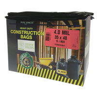 Contractor Liners, Strong, 35" W x 48" L, 4 mils, Black, 166.55 L (44 Gal.) Capacity Smart Ofis