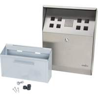 Cendrier, Montage mural, Acier inoxydable, Capacit&eacute; 1.6 Litres, Hauteur 13-4/5" Smart Ofis