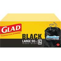 90L Garbage Bags, Regular, 30" W x 33" L, Black Smart Ofis