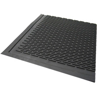 Outdoor Mat, Rubber, Scraper Type, Solid Pattern, 3' x 5', Black Smart Ofis