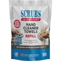 Hand Cleaner Towels Refill Pack, 72 Wipes, 10" x 12" Smart Ofis