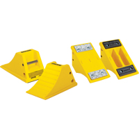 All-Terrain Heavy-Duty Wheel Chocks, Polyurethane, Yellow, 8-1/2" W x 15-1/2" D x 8-1/4" H Smart Ofis