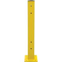 Double Guard Rail Post, Steel, 5" L x 44" H, Safety Yellow Smart Ofis