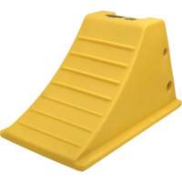 75 Ton Large Equipment Wheel Chock with Grip Pads, Urethane, Yellow Smart Ofis