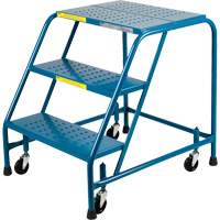 CSA-Certified Rolling Step Ladder, 3 Steps, 22" Step Width, 28" Platform Height, Steel Smart Ofis