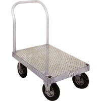 Aluminum Platform Truck, 24" W x 36" L, 2000 lbs. Cap., Rubber Wheels Smart Ofis