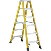 6600 Series Industrial Heavy-Duty 2-Way Stepladders, Fibreglass, 300 lbs. Capacity, 6' Smart Ofis