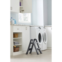 Folding Step Stool, 2 Steps, 19-1/2" x 20-1/2" x 22-3/4" High Smart Ofis