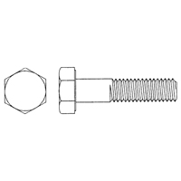 Hex Head Cap Screw, 1/2"-13 Dia., 1" L, Plain, Coarse, Grade 5 Smart Ofis